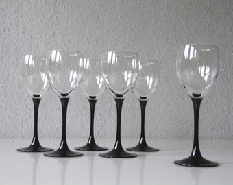 Luminarc 19 cm Weingläser mit schwarzem Stiel