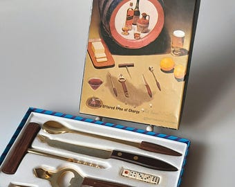 Juego de bar vintage bañado en oro