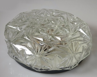 Beautifully designed Op Art ceiling light made of ice glass