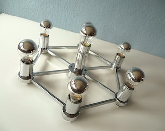 Lámpara de techo cromada de 7 luces
