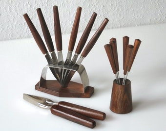 Great table set made of rosewood & stainless steel