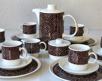 Service à café art déco en porcelaine