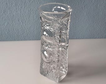 Solid bubble block glass vase from Peill & Putzler