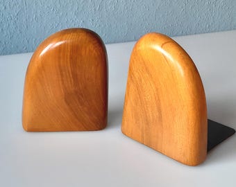 Minimalist bookends made of fine wood