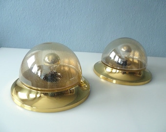 Pair of stylish wall lamps with bubble glass