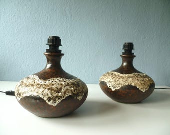 Two Fat Lava UFO ceramic table lamps