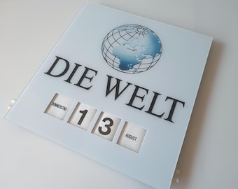 Perpetual wall calendar of the newspaper "Die Welt"