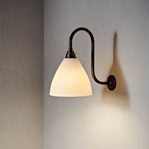 Porcelain Wall Light - Long Swan Neck - Benton