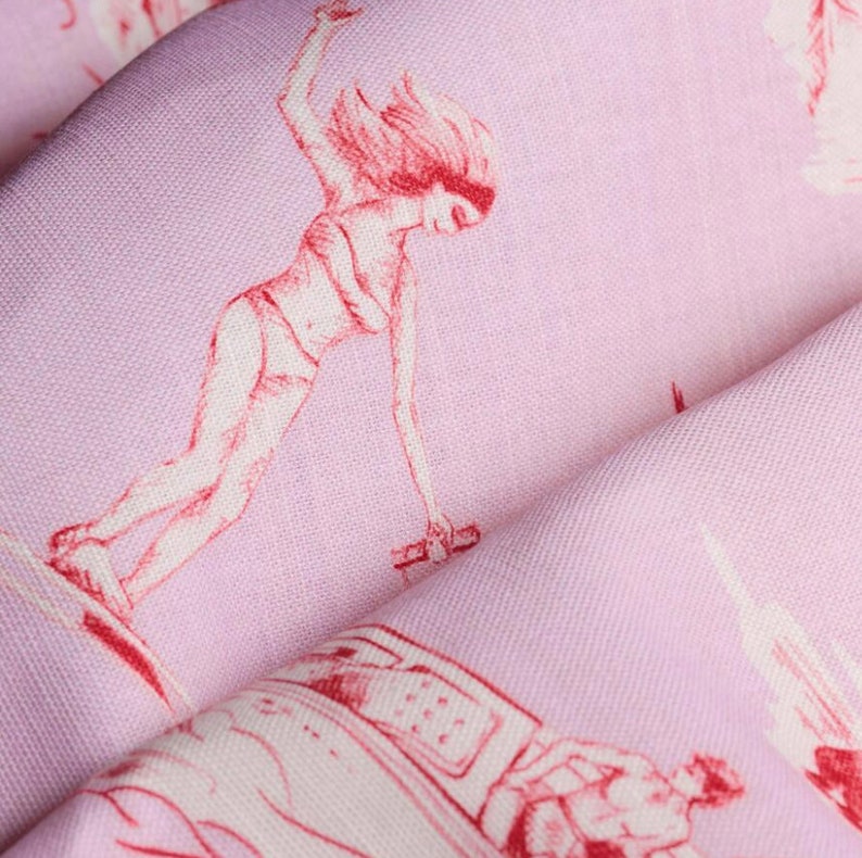 Beverly Hills Toile Pillow Cover/ Lavender Rouge image 3