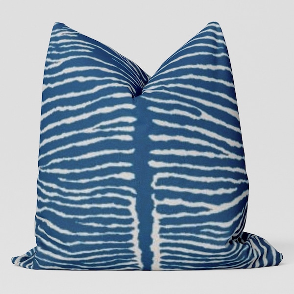 Navy Zebra Pillow Etsy