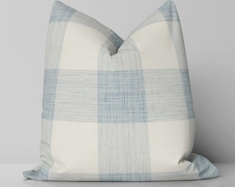 Barnsdale Check Pillow Cover / Indigo