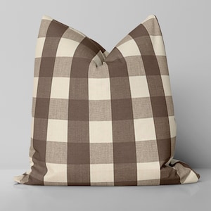 Camden Check Pillow Cover/ Brown