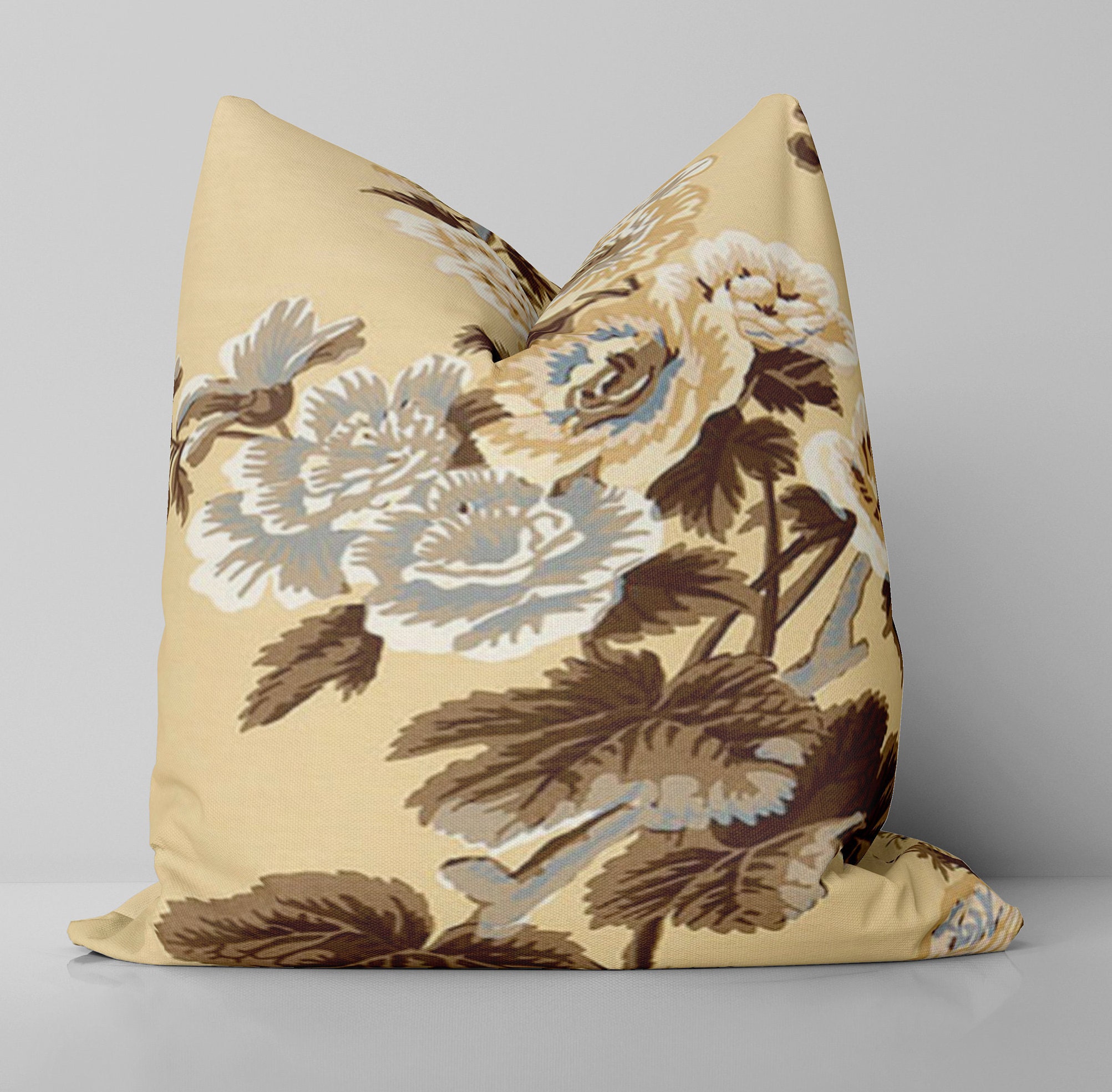 Hollyhock Pyne/ Tobacco Pillow Cover