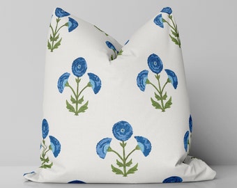 Saranda Flower Pillow Cover/ Royal