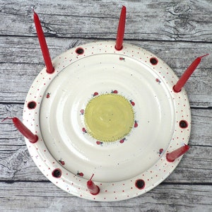 Birthday plate ladybug-hand-made