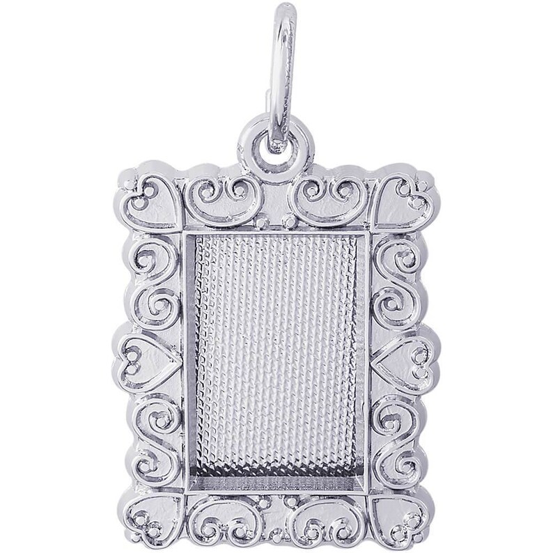 Sterling Silver Scroll Frame Charm