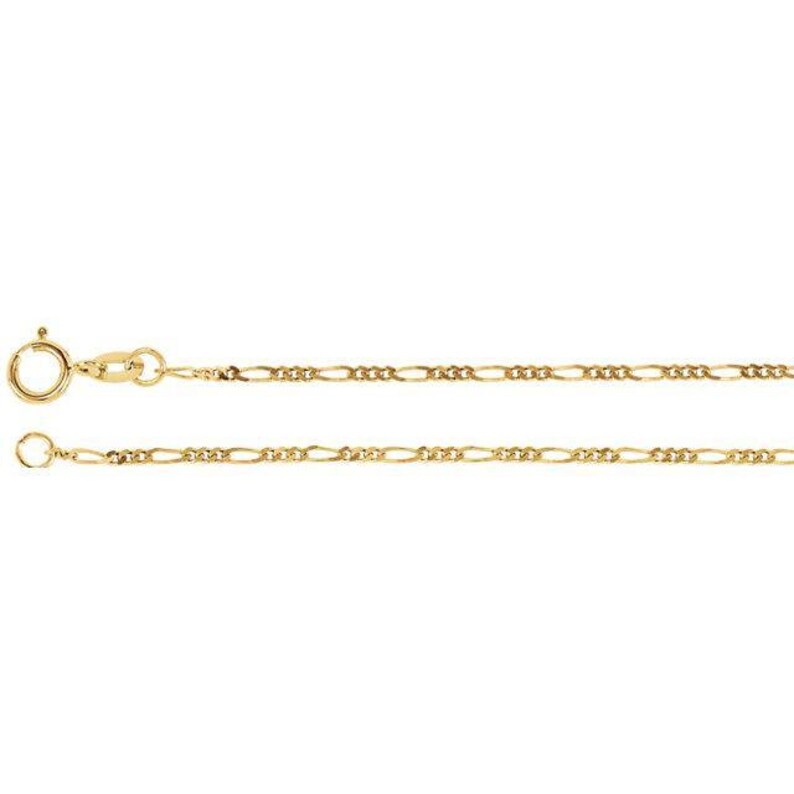 14K Yellow Gold 1.25 mm Figaro Chain