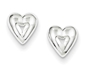 Sterling Silver Heart Post Mini Earrings