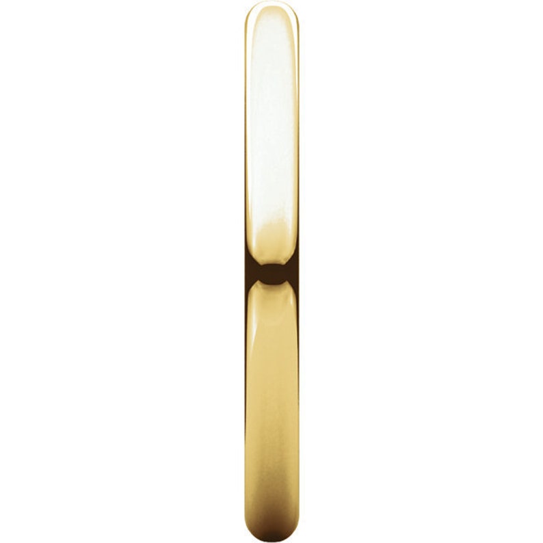 10K Yellow Gold 2mm Half Round Light Wedding Band