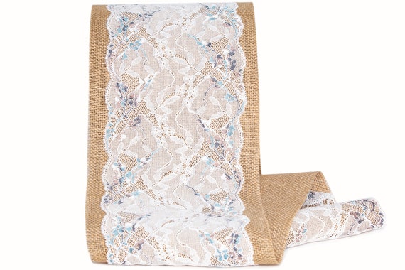 Tessuto Di Iuta Iuta Con Tovaglia Di Pizzo 20 Cm 1m Etsy