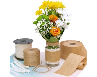 DECORATION SET - jute, string and lace