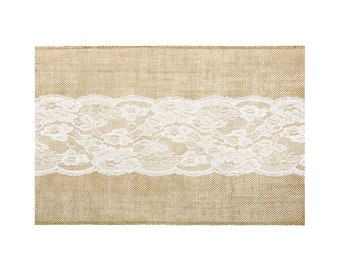 JUTE FABRIC WITH LACE - tread 28cm/2.75m