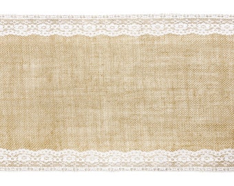 JUTE FABRIC WITH LACE 28cm/2.75m