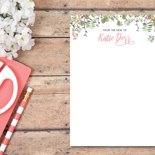 Personalized From the Desk of Notepad Personalized Etsy