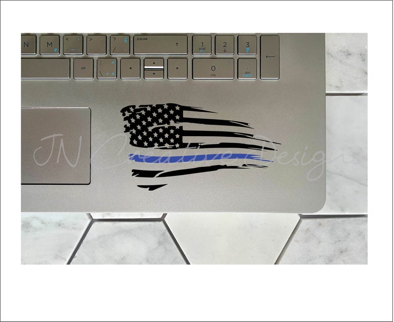 Thin Blue Line Decal American Flag Decal Car Decal Law Etsy