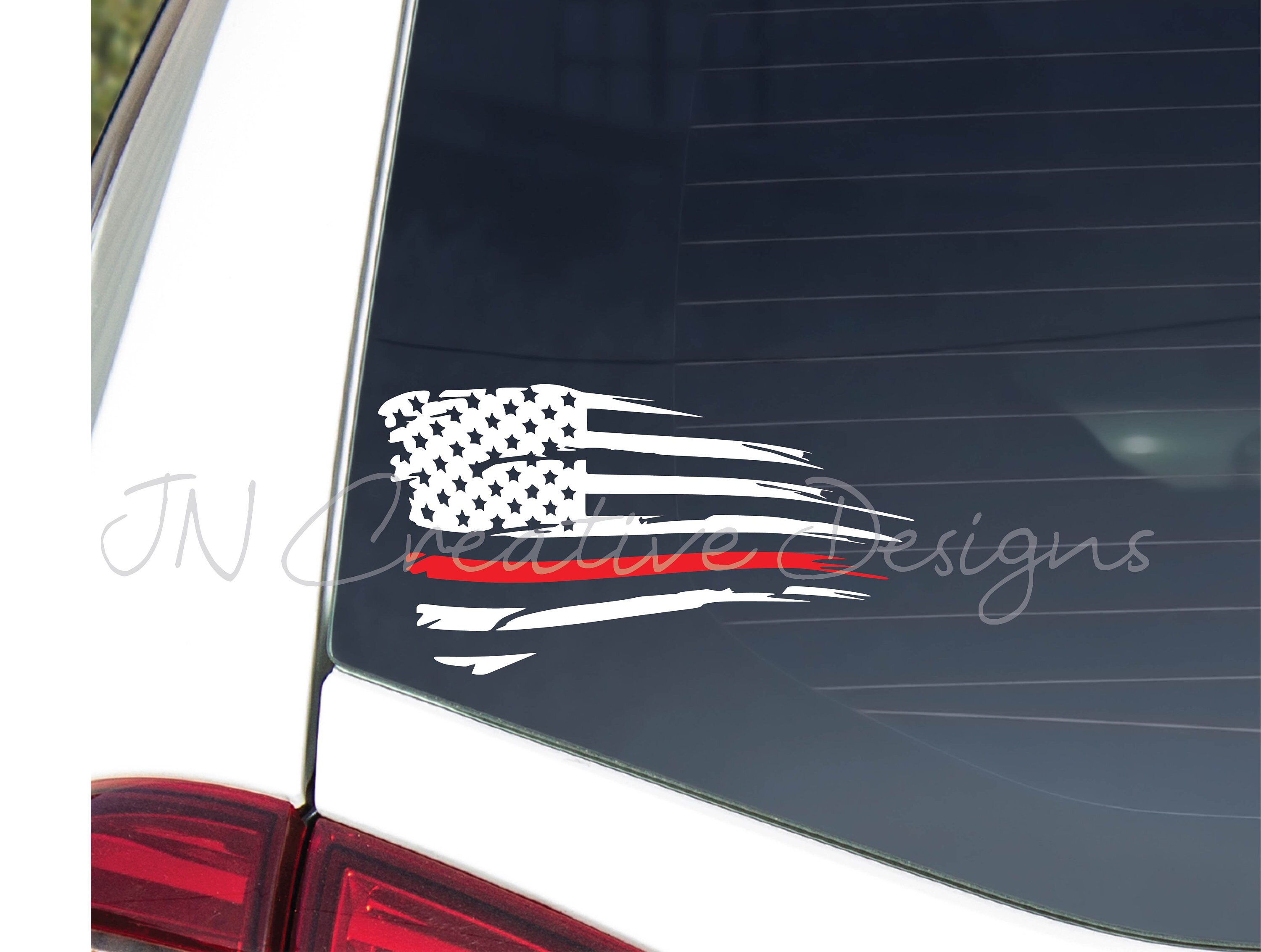 Firefighter Decal Thin Red Line Sticker American Flag Decal | Etsy