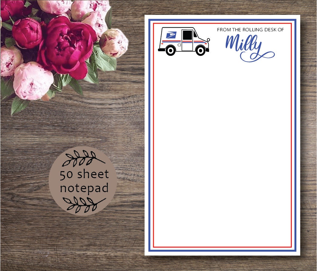 USPS Truck Notepad | From the Rolling Desk Of Notepad | Personalized …