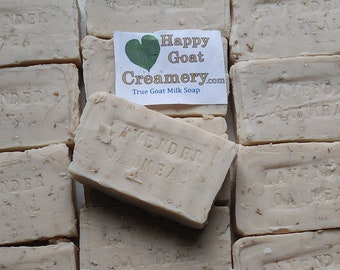 Lavender Oatmeal GOAT MILK SOAP Happy Goat Creamery 3 oz bars home made by hand cheap soap fast free shipping hand cut