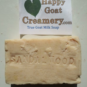 Sandalwood GOAT MILK SOAP Happy Goat Creamery 3 oz bars cheap soap fast free shipping hand made hand cut