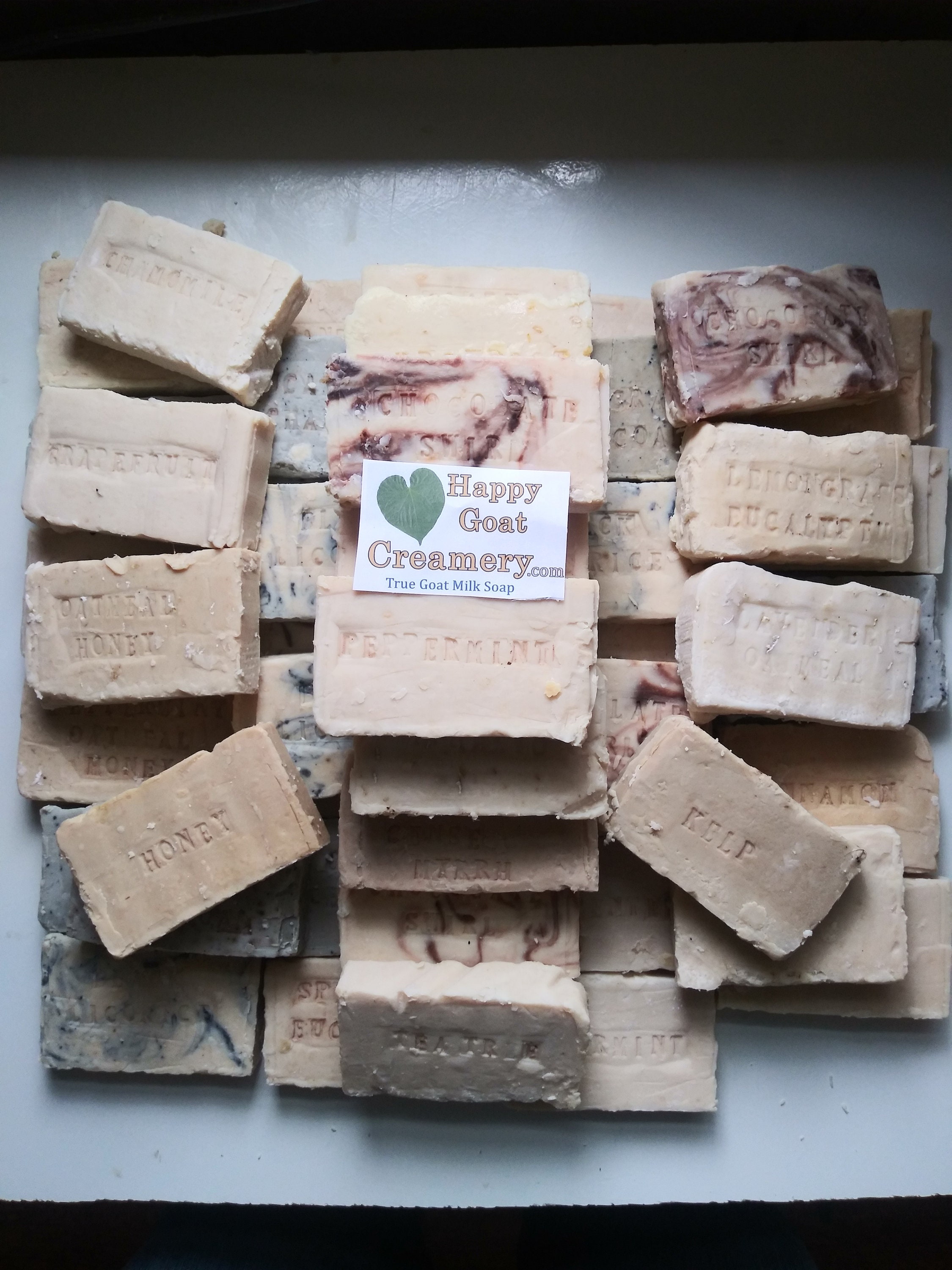 Your pick 20- 3 oz bars Of GOAT MILK SOAP Happy Goat Creamery Dye Fre…