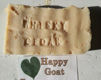 Whisky Cedar GOAT MILK SOAP Happy Goat Creamery 3 oz bars cheap soap fast shipping hand made