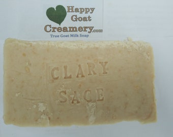 Clary Sage GOAT MILK SOAP Happy Goat Creamery 3 oz bars home made by hand cheap soap fast free shipping hand cut small batch cold prosses