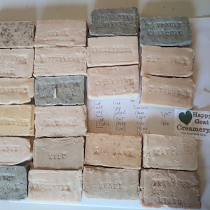 22 Bars mixed lot of goat milk soap FREE SHIPPING Small batch Hand Cut Happy Goat Creamery CHEAP Hand Made Cold Process 3 oz bars
