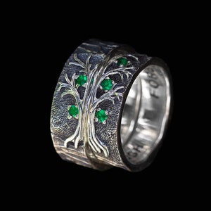 Tree Wedding Band Set,  Matching Tree bands,  Tree rings set, His and Her wedding ring, Mens tree band, Womens tree ring, Silver bark ring