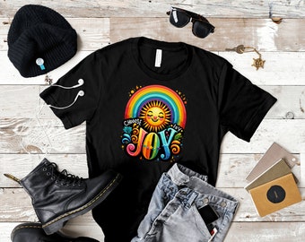 Choose Joy T-Shirt: Harmonic Rainbow Graphic Tee