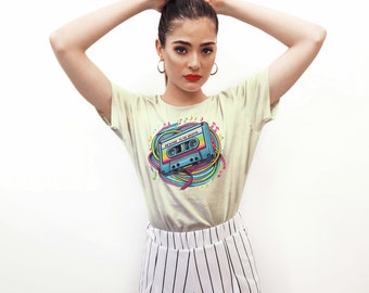 Retro Cassette Tape T-shirt: 80s Rewind Graphic Tee