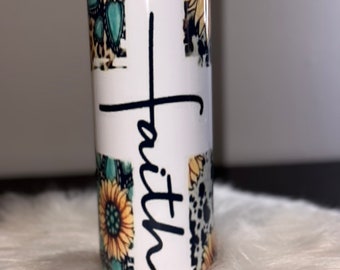 Faith Tumbler: Personalized 20oz Sunflower Design
