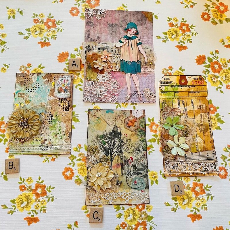 Mixed Card Collection Mixed Media Card - Etsy