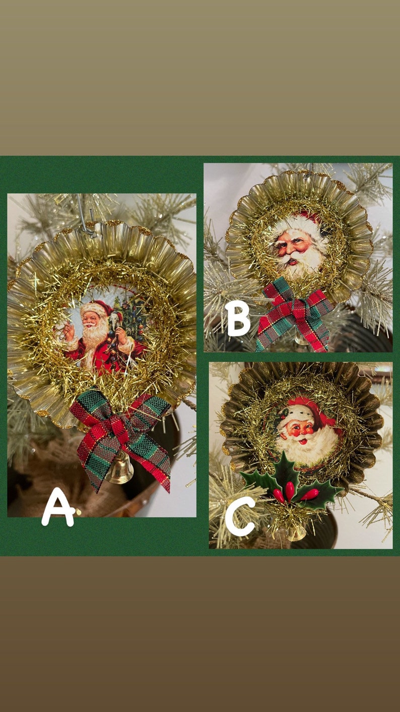 Christmas Tin Ornament With Santa Vintage Tart Tin Vintage Etsy