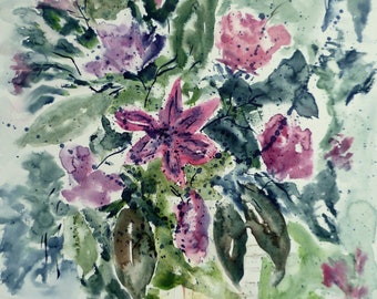 Blumemgruß, Aquarell 2021, Original