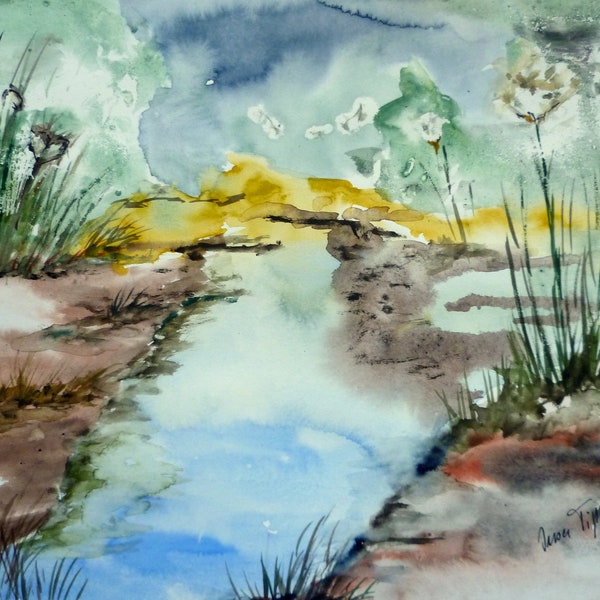 Blühende Landschaft - Aquarell 2022- Original