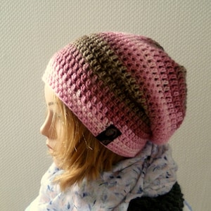 Bonnet annuel, « Hanna » automne/hiver, bonnet femme, bonnet dégradé de couleurs, bonnet coloré, chapeau femme