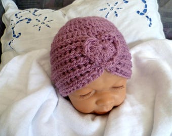 Baby-Turban-Mützchen, Neugeborenen Mütze, warme Mütze, Turbanmütze, Herzmütze, Mädchenmütze, Babymütze, Taufmütze,Baby, Mädchen-Turban