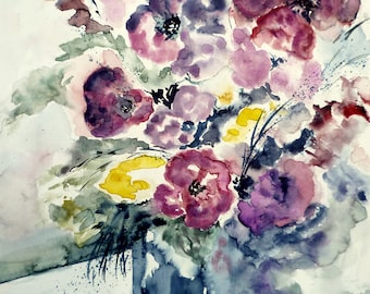 Blumenaquarell 2019, Original