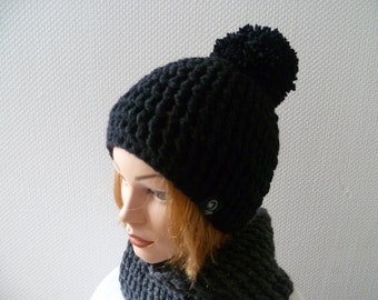 Bommelmütze "Farbwunsch",Winterbommelmütze Damen,Frauenbommelmütze,Beanie mit Bommel