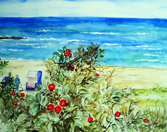 Steilküste Ahrendshoop - Aquarell 2012 -